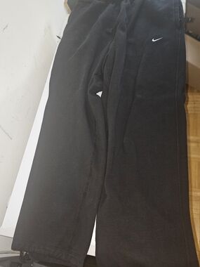 Nike Black Men's Fleece Joggers with White Swoosh Size L Heavyweight